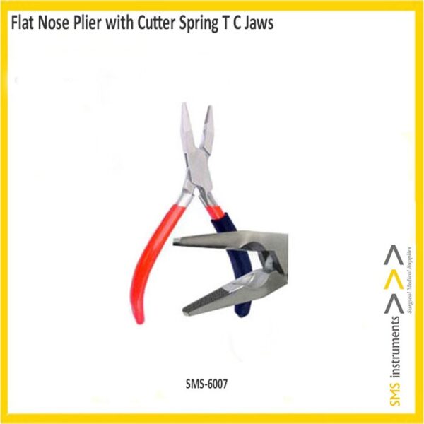 Flat Nose Plier with Cutter Spring T C Jaws