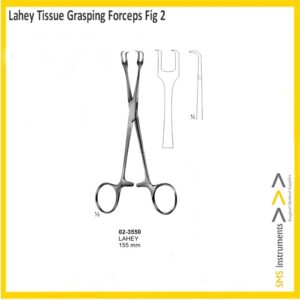 Lahey Tissue Grasping Forceps 2x2 Sharp Teeth