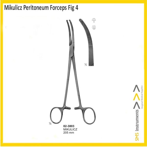 Mikulicz Peritoneum Forceps Curved 205 mm