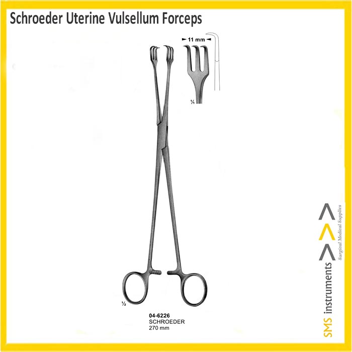 Sklar Merit Schweizer Uterine Forceps, Straight - 9-1/2