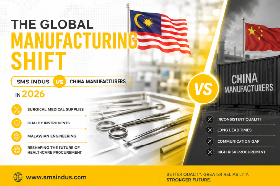 The Global Manufacturing Shift: SMS Indus vs China Manufacturers in 2026 and Why Surgical Medical Supplies, Quality Instruments, and Malaysian Engineering Are Reshaping the Future of Healthcare Procurement